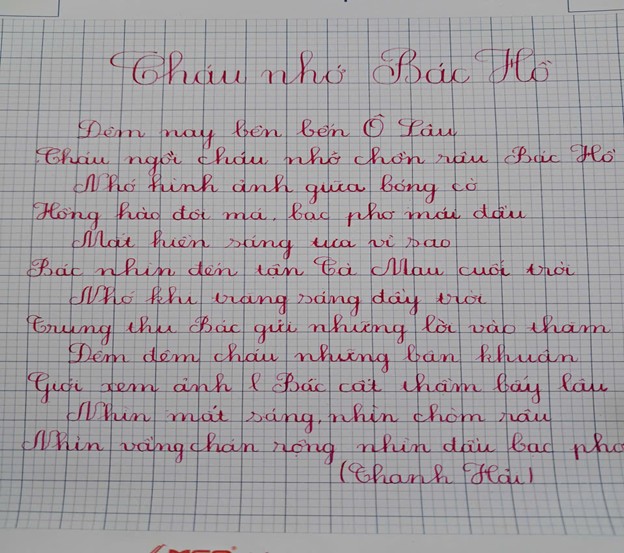 Bài viết chữ đẹp của em Phạm Ha Na học sinh lớp 4/1